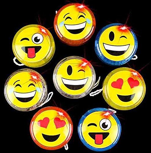 8 X Emoji YoYo Emoticon Light Up Yo Yo Party Favor Classic Toy Children Game Kid 